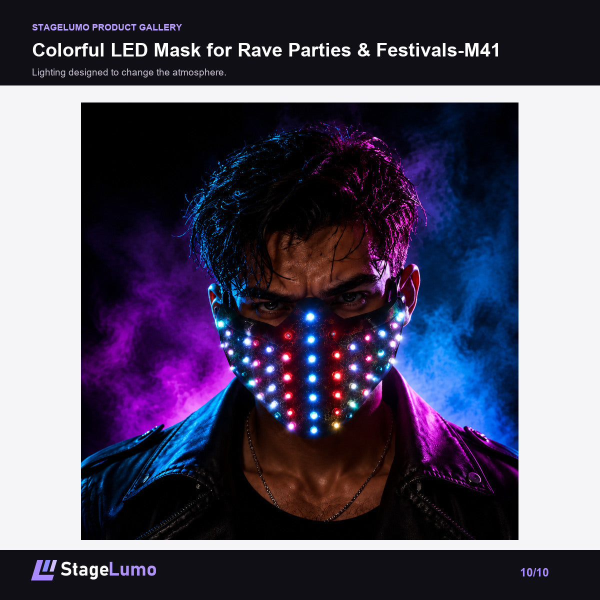 Colorful LED Mask for Rave Parties & Festivals-M41 - StageLumo image 10