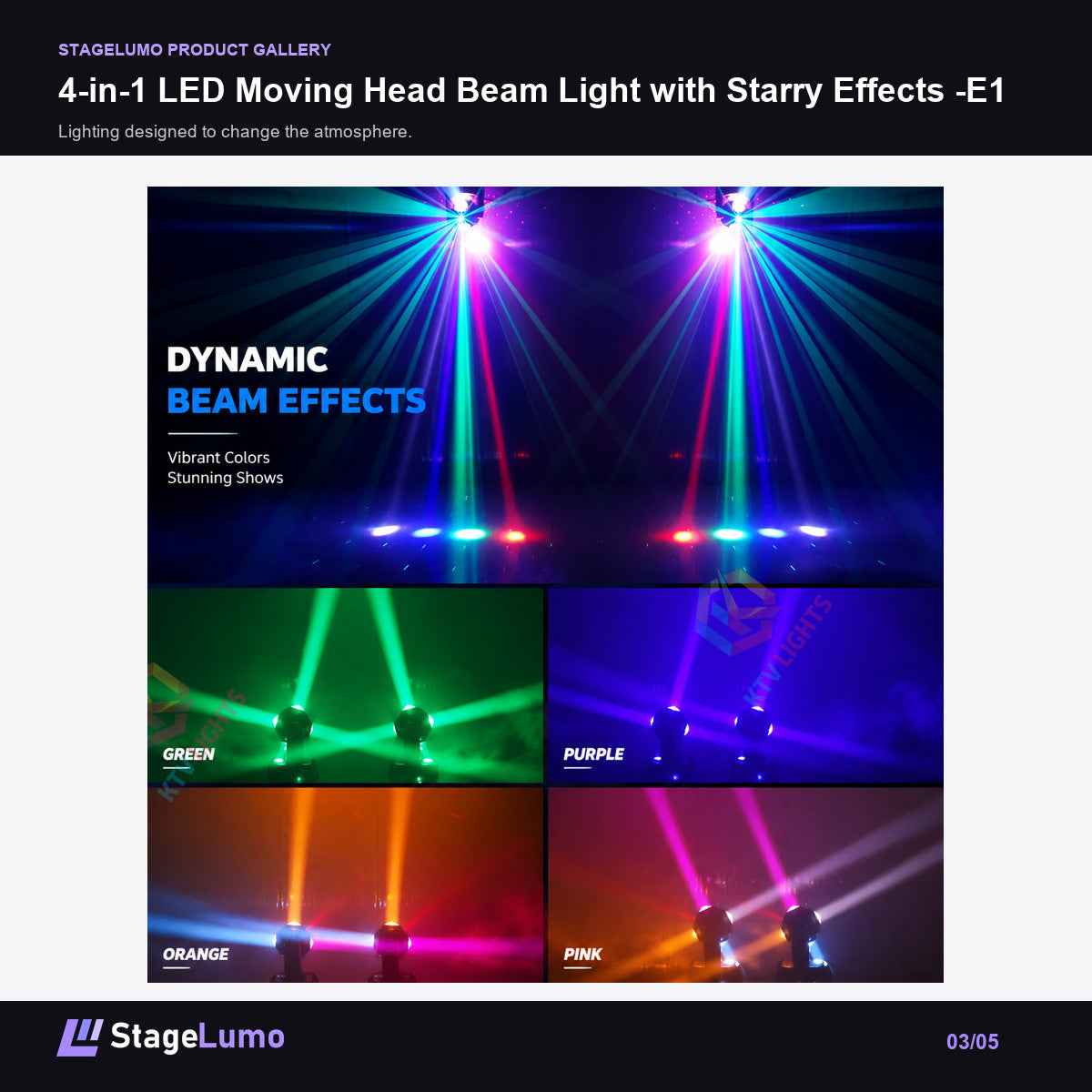 4-in-1 LED Moving Head Beam Light with Starry Effects -E1 - StageLumo image 3