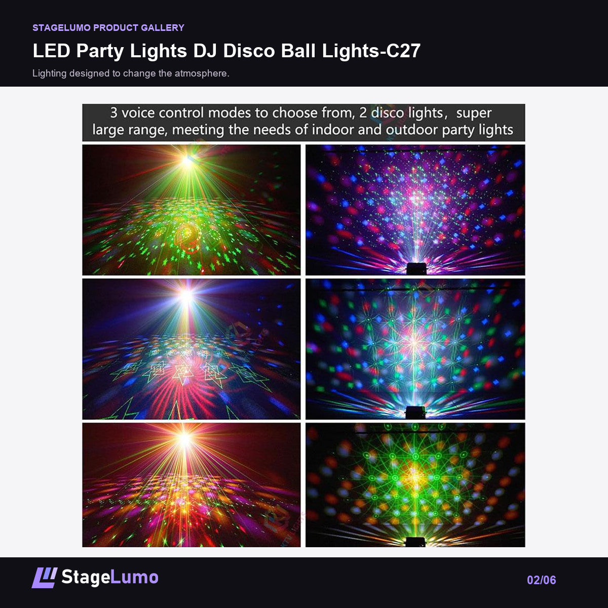 LED Party Lights DJ Disco Ball Lights-C27 - StageLumo image 2