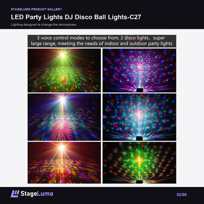 LED Party Lights DJ Disco Ball Lights-C27 - StageLumo image 2