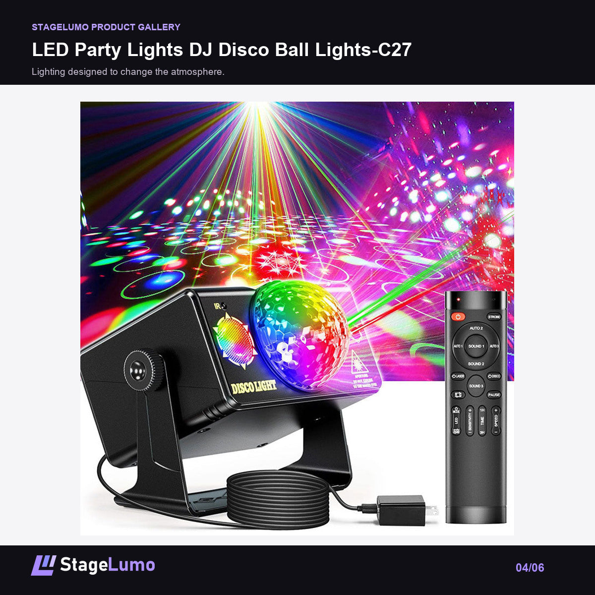 LED Party Lights DJ Disco Ball Lights-C27 - StageLumo image 4