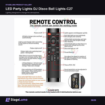 LED Party Lights DJ Disco Ball Lights-C27 - StageLumo image 6
