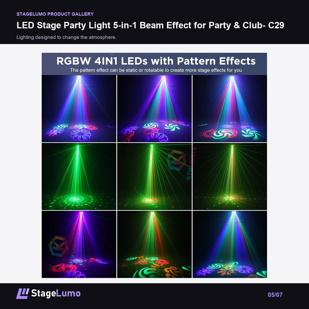 LED Stage Party Light 5-in-1 Beam Effect for Party & Club- C29 - StageLumo image 5