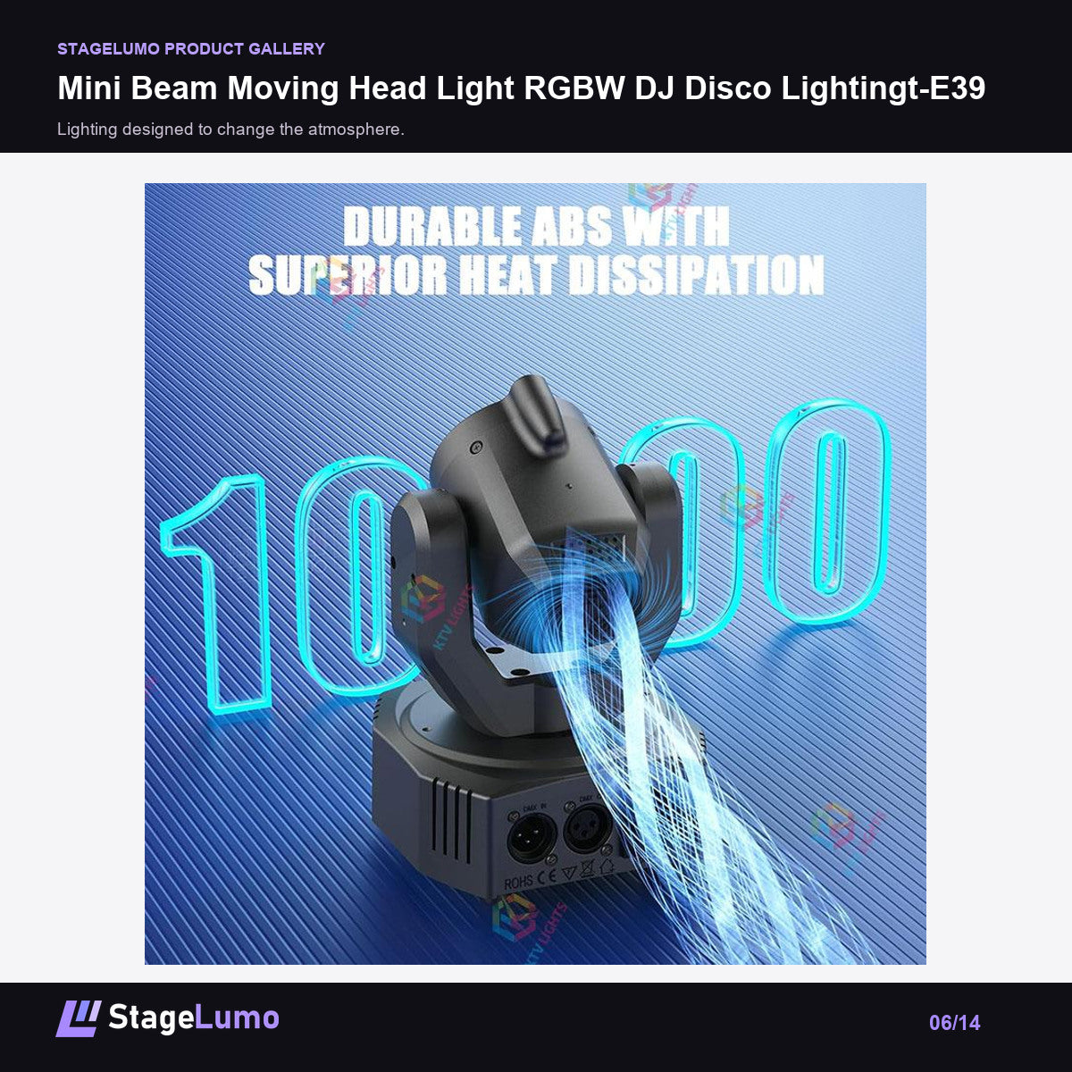 Mini Beam Moving Head Light RGBW DJ Disco Lightingt-E39 - StageLumo image 6