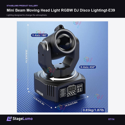Mini Beam Moving Head Light RGBW DJ Disco Lightingt-E39 - StageLumo image 7