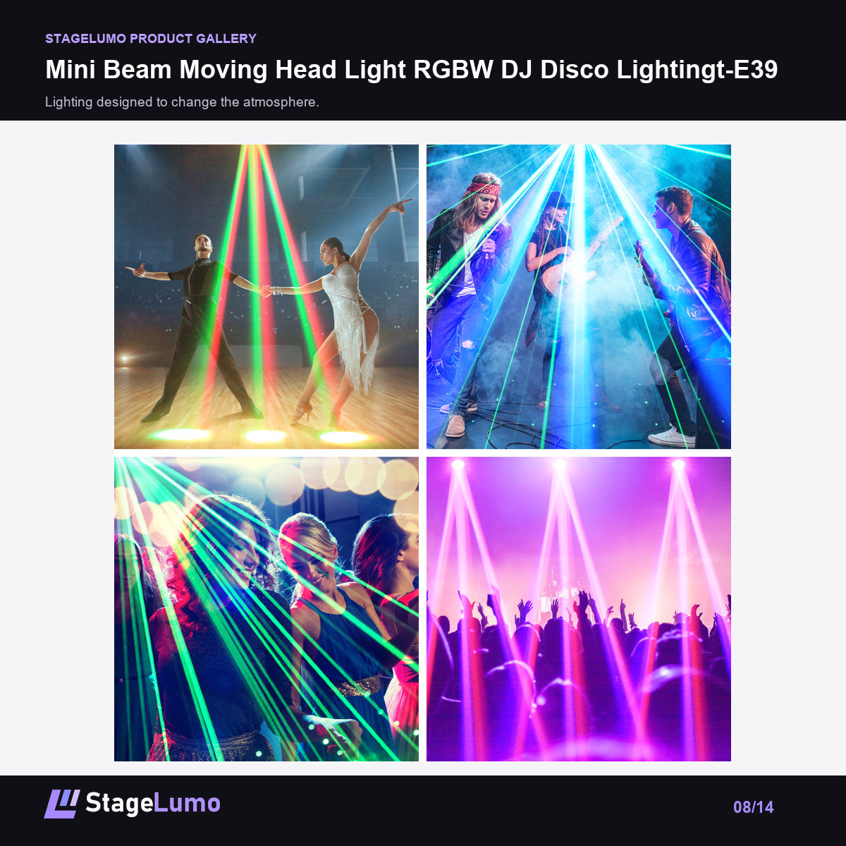 Mini Beam Moving Head Light RGBW DJ Disco Lightingt-E39 - StageLumo image 8