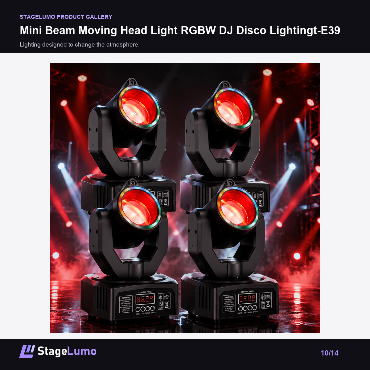 Mini Beam Moving Head Light RGBW DJ Disco Lightingt-E39 - StageLumo image 10