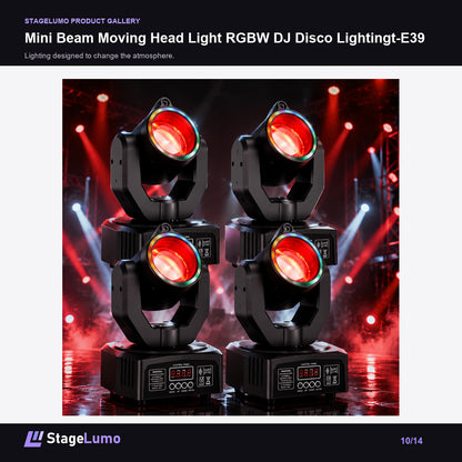 Mini Beam Moving Head Light RGBW DJ Disco Lightingt-E39 - StageLumo image 10