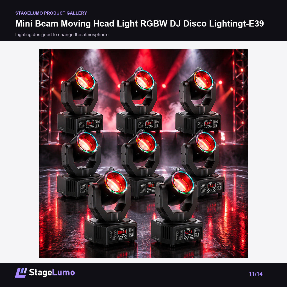 Mini Beam Moving Head Light RGBW DJ Disco Lightingt-E39 - StageLumo image 11
