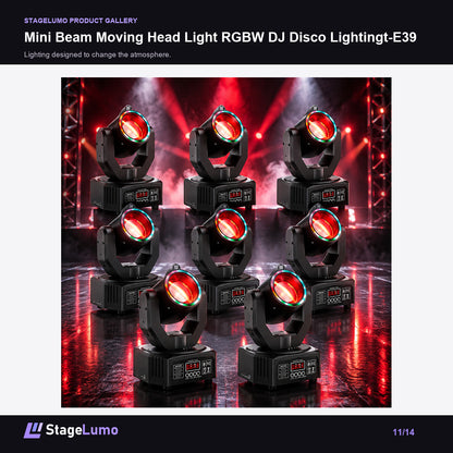 Mini Beam Moving Head Light RGBW DJ Disco Lightingt-E39 - StageLumo image 11