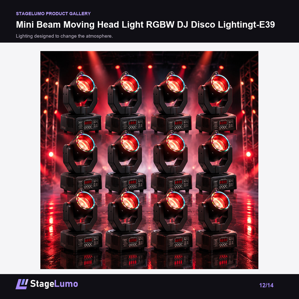 Mini Beam Moving Head Light RGBW DJ Disco Lightingt-E39 - StageLumo image 12