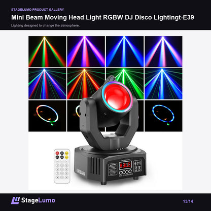 Mini Beam Moving Head Light RGBW DJ Disco Lightingt-E39 - StageLumo image 13