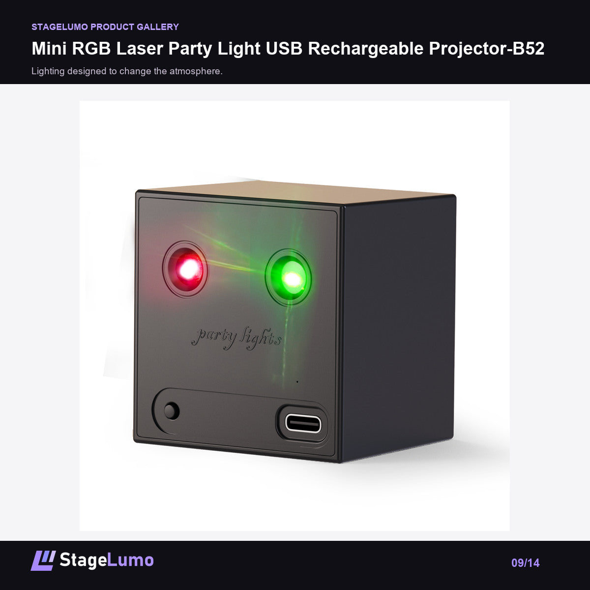 Mini RGB Laser Party Light USB Rechargeable Projector-B52 - StageLumo image 9