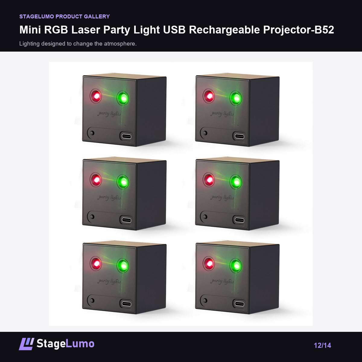Mini RGB Laser Party Light USB Rechargeable Projector-B52 - StageLumo image 12