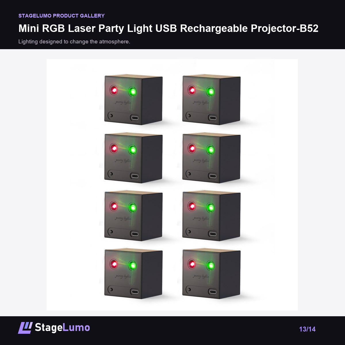 Mini RGB Laser Party Light USB Rechargeable Projector-B52 - StageLumo image 13