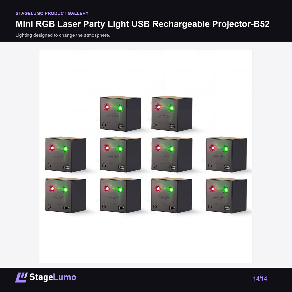 Mini RGB Laser Party Light USB Rechargeable Projector-B52 - StageLumo image 14