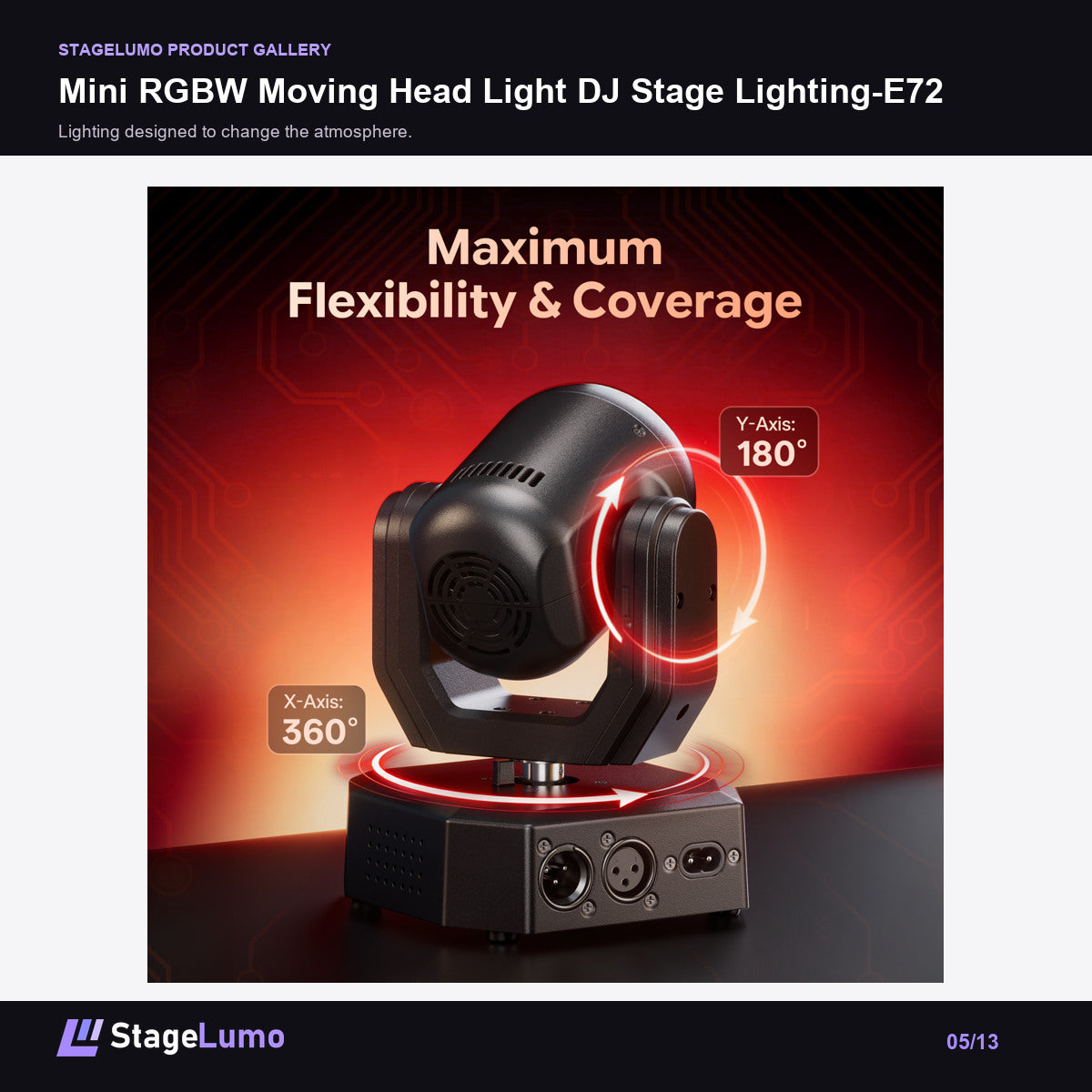 Mini RGBW Moving Head Light DJ Stage Lighting-E72 - StageLumo image 5