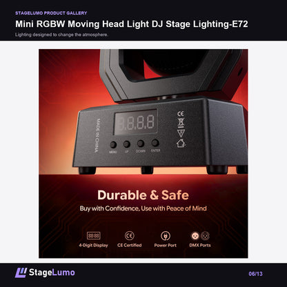 Mini RGBW Moving Head Light DJ Stage Lighting-E72 - StageLumo image 6