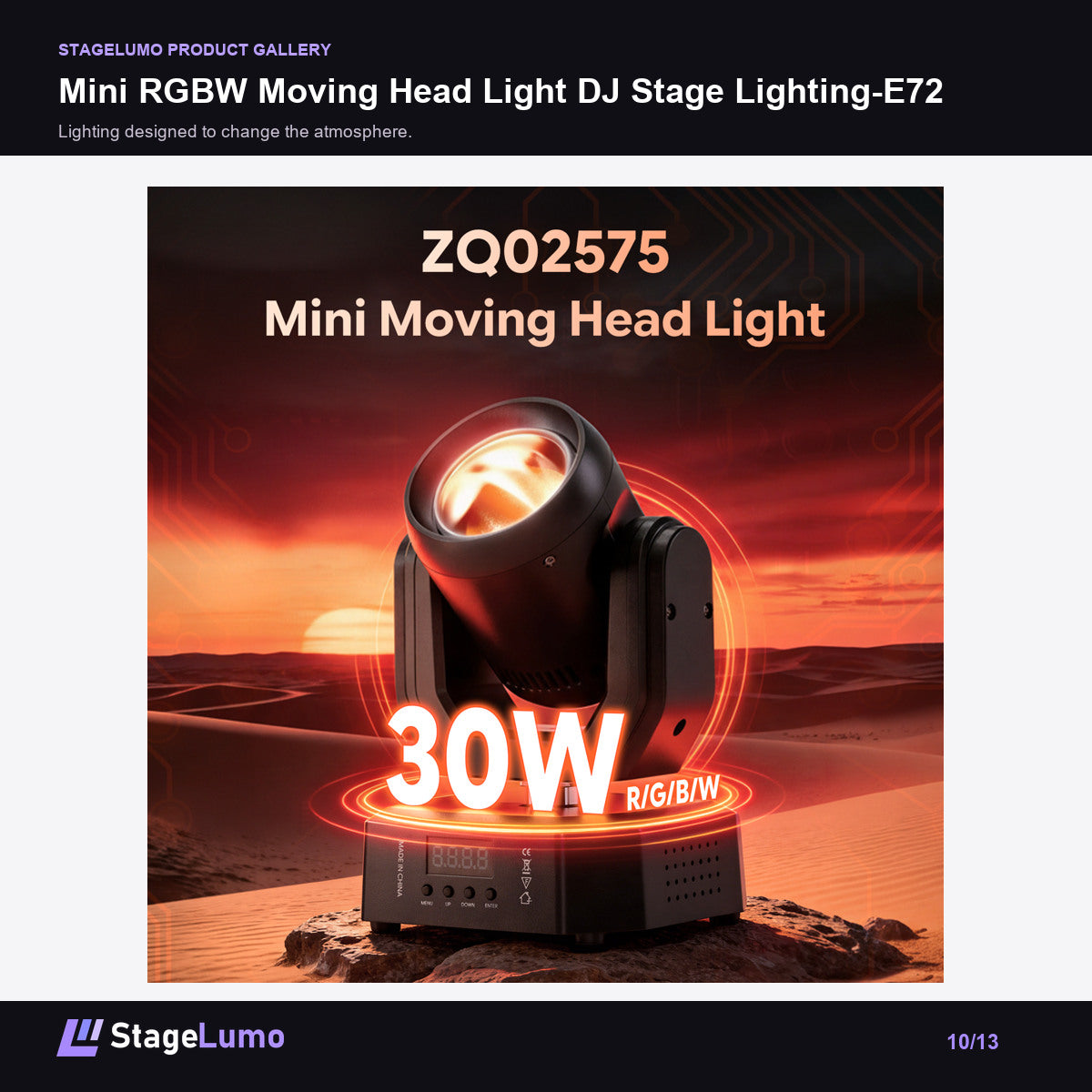 Mini RGBW Moving Head Light DJ Stage Lighting-E72 - StageLumo image 10