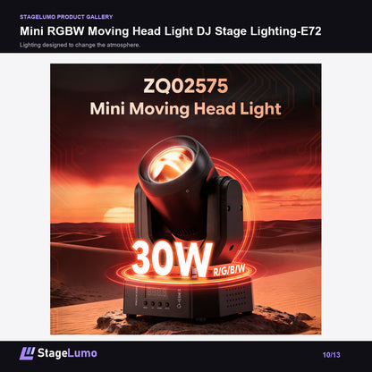 Mini RGBW Moving Head Light DJ Stage Lighting-E72 - StageLumo image 10