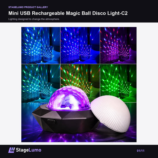 Mini USB Rechargeable Magic Ball Disco Light-C2 - StageLumo image 1