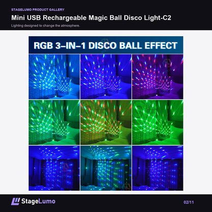 Mini USB Rechargeable Magic Ball Disco Light-C2 - StageLumo image 2