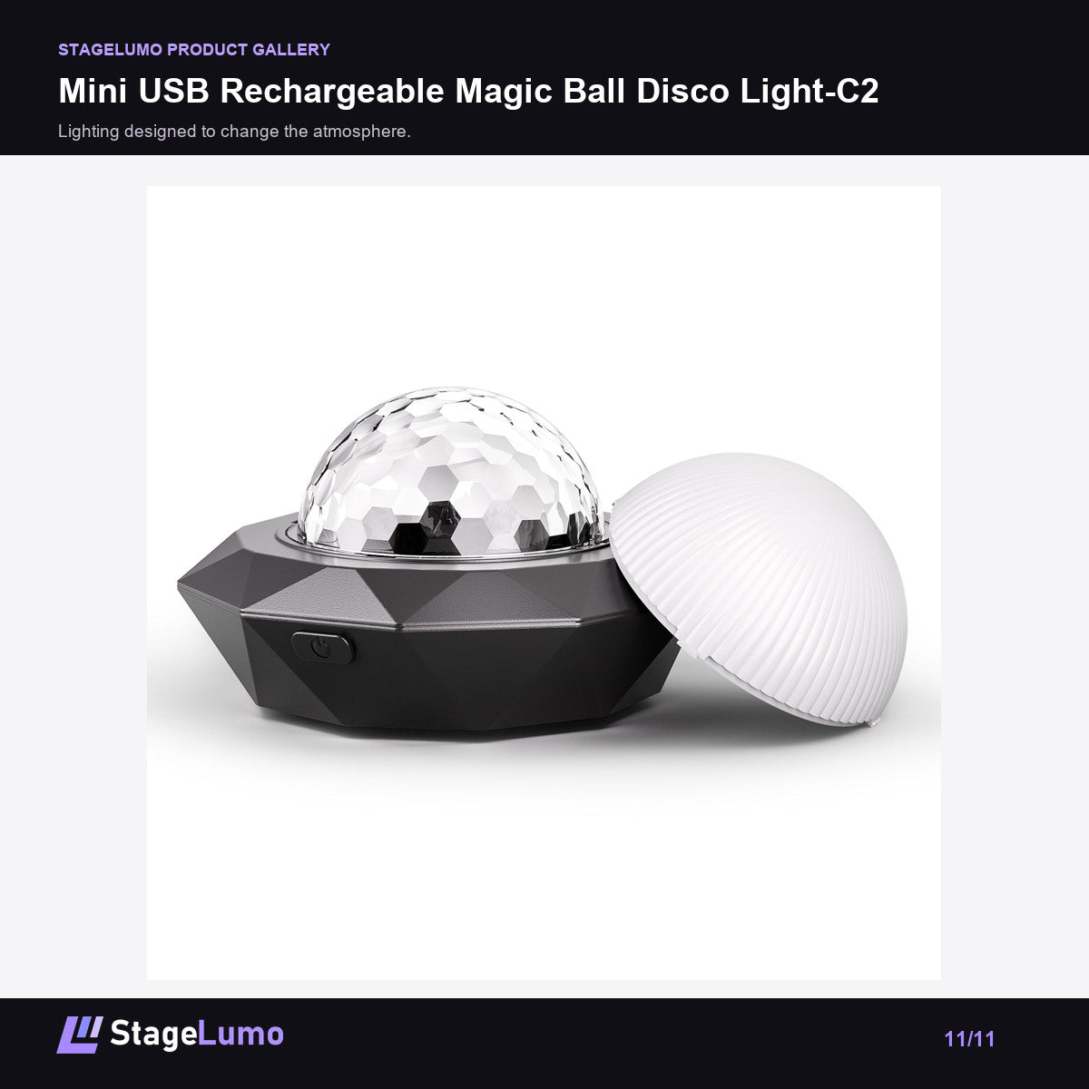 Mini USB Rechargeable Magic Ball Disco Light-C2 - StageLumo image 11