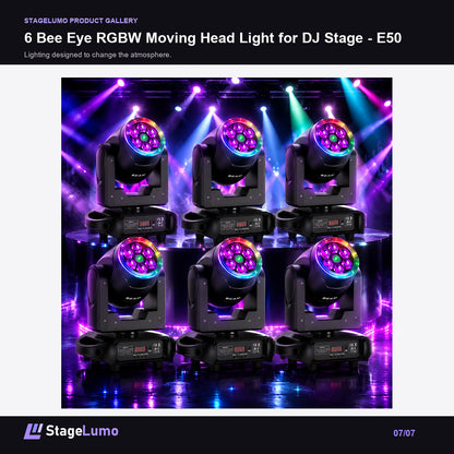 6 Bee Eye RGBW Moving Head Light for DJ Stage - E50 - StageLumo image 7