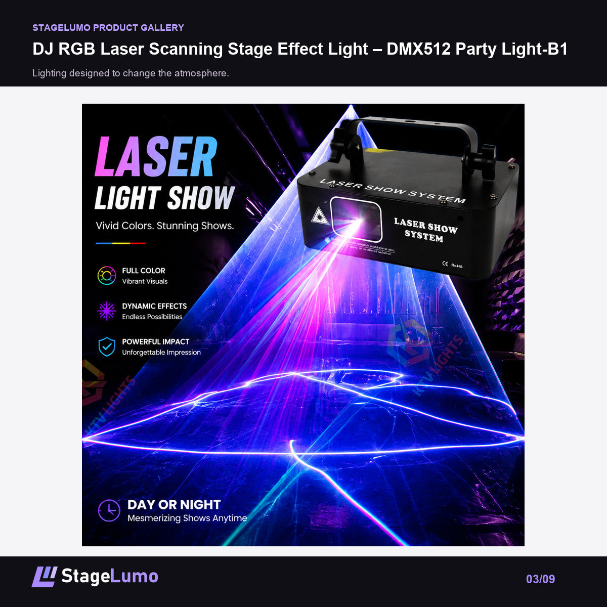 DJ RGB Laser Scanning Stage Effect Light – DMX512 Party Light-B1 - StageLumo image 3