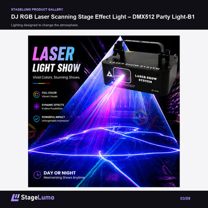 DJ RGB Laser Scanning Stage Effect Light – DMX512 Party Light-B1 - StageLumo image 3