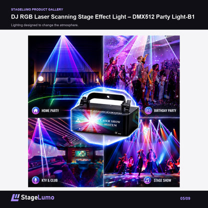 DJ RGB Laser Scanning Stage Effect Light – DMX512 Party Light-B1 - StageLumo image 5