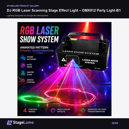 DJ RGB Laser Scanning Stage Effect Light – DMX512 Party Light-B1 - StageLumo image 8