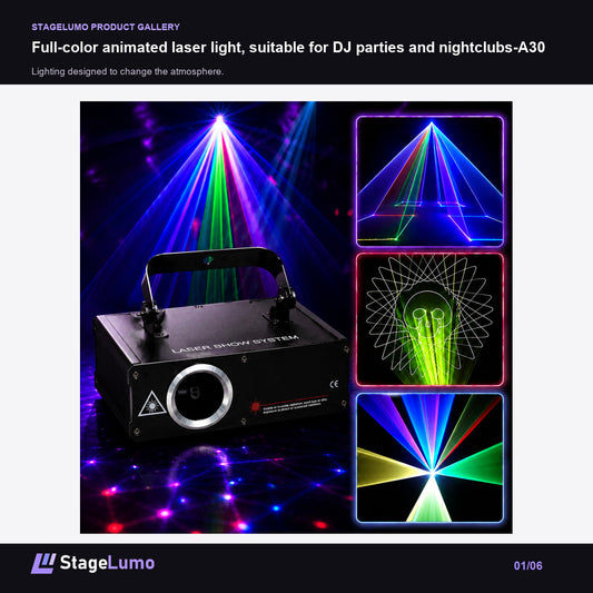 Full-color animated laser light, suitable for DJ parties and nightclubs-A30 - StageLumo image 1