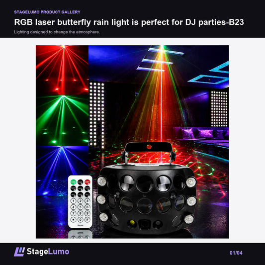 RGB laser butterfly rain light is perfect for DJ parties-B23 - StageLumo image 1
