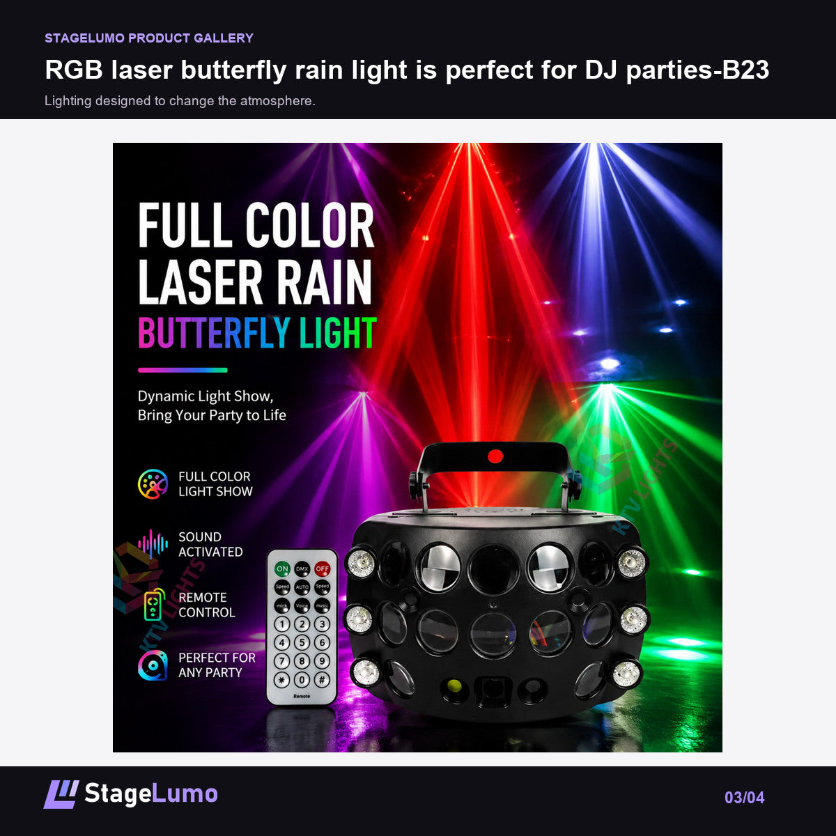 RGB laser butterfly rain light is perfect for DJ parties-B23 - StageLumo image 3