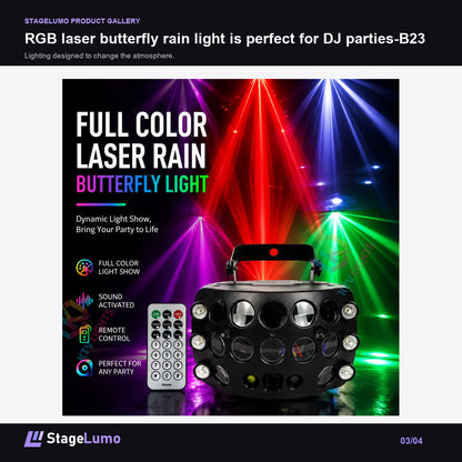 RGB laser butterfly rain light is perfect for DJ parties-B23 - StageLumo image 3