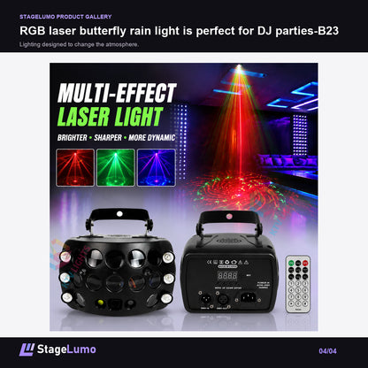 RGB laser butterfly rain light is perfect for DJ parties-B23 - StageLumo image 4