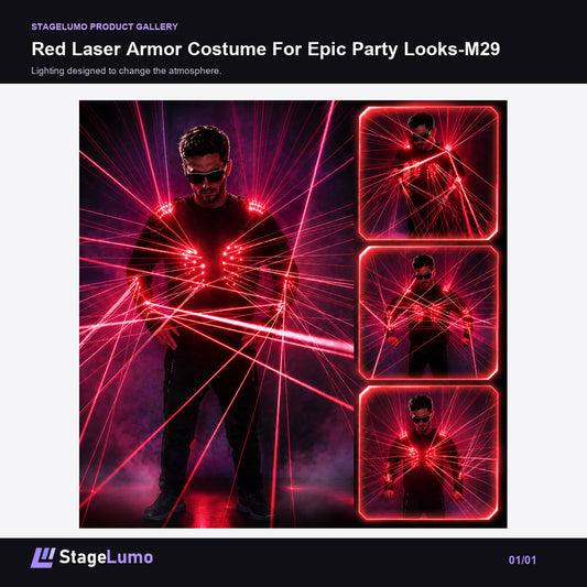 Red Laser Armor Costume For Epic Party Looks-M29 - StageLumo image 1