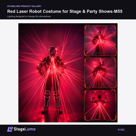 Red Laser Robot Costume for Stage & Party Shows-M55 - StageLumo image 1