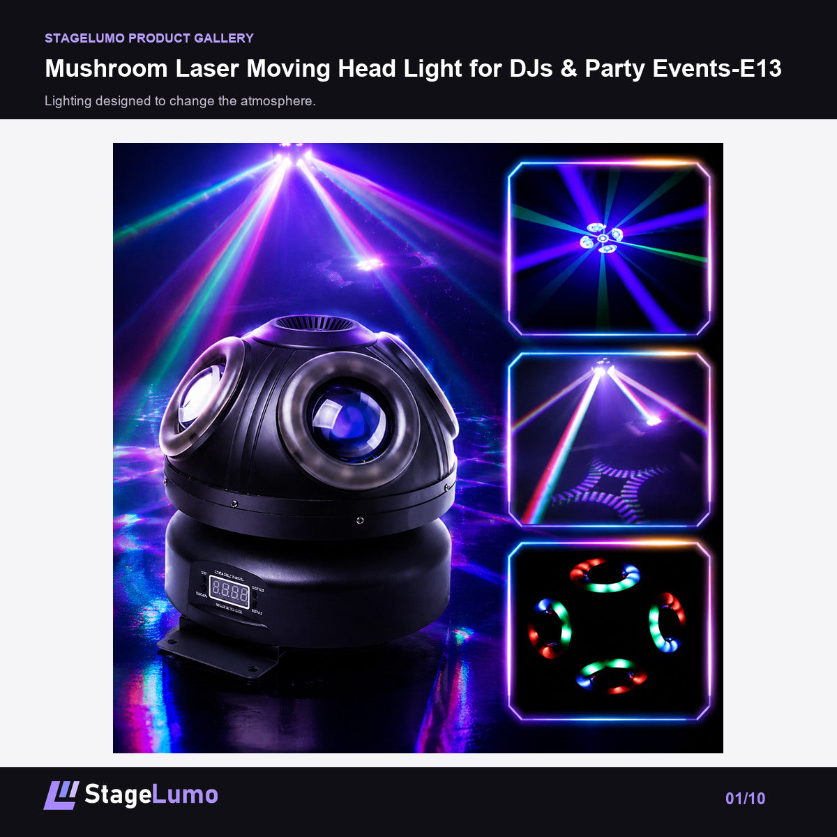 Mushroom Laser Moving Head Light for DJs & Party Events-E13 - StageLumo image 1