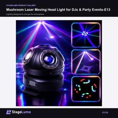 Mushroom Laser Moving Head Light for DJs & Party Events-E13 - StageLumo image 1