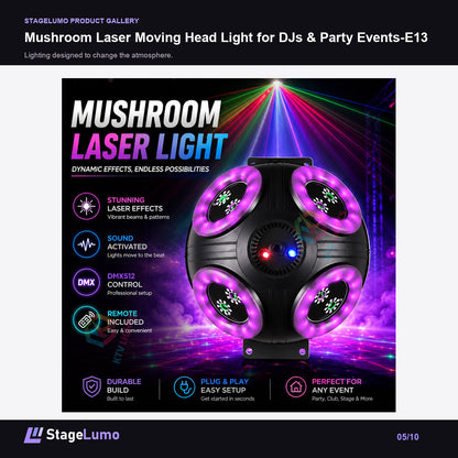 Mushroom Laser Moving Head Light for DJs & Party Events-E13 - StageLumo image 5