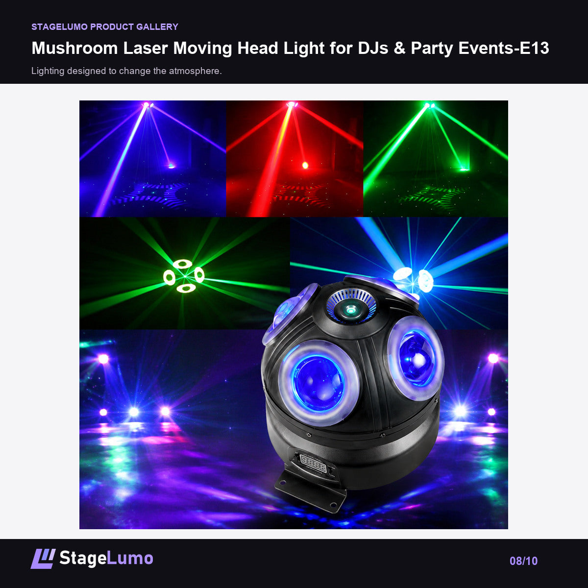 Mushroom Laser Moving Head Light for DJs & Party Events-E13 - StageLumo image 8