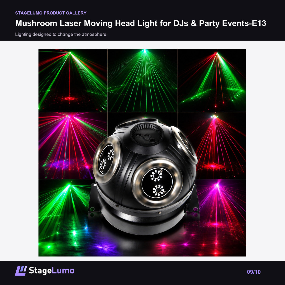 Mushroom Laser Moving Head Light for DJs & Party Events-E13 - StageLumo image 9