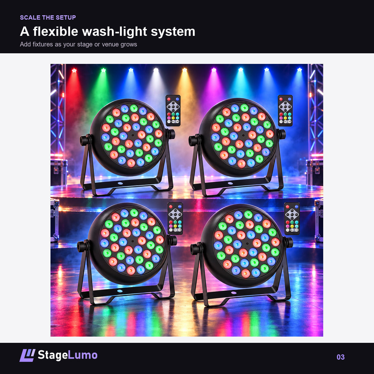 A flexible wash-light system - StageLumo P58