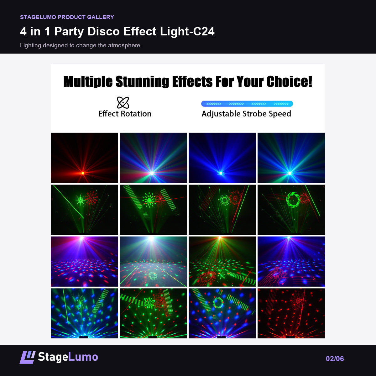 4 in 1 Party Disco Effect Light-C24 - StageLumo image 2