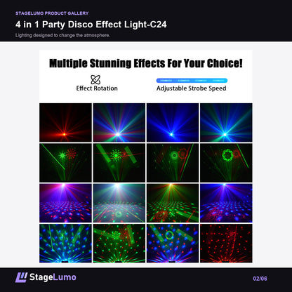 4 in 1 Party Disco Effect Light-C24 - StageLumo image 2