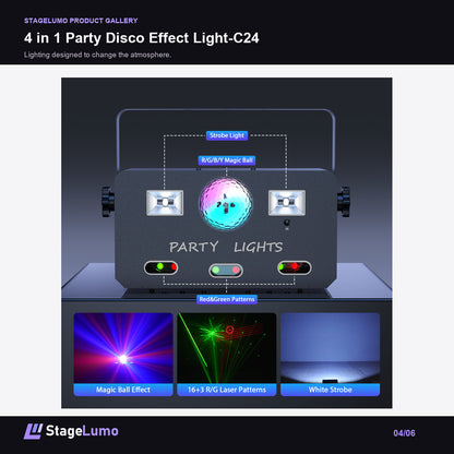 4 in 1 Party Disco Effect Light-C24 - StageLumo image 4
