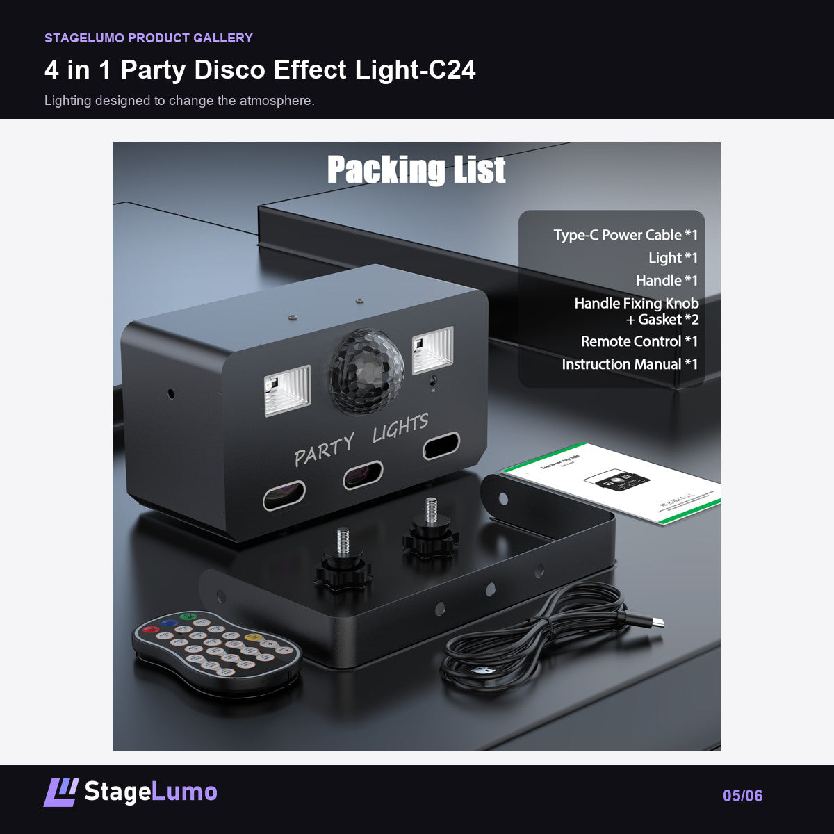 4 in 1 Party Disco Effect Light-C24 - StageLumo image 5