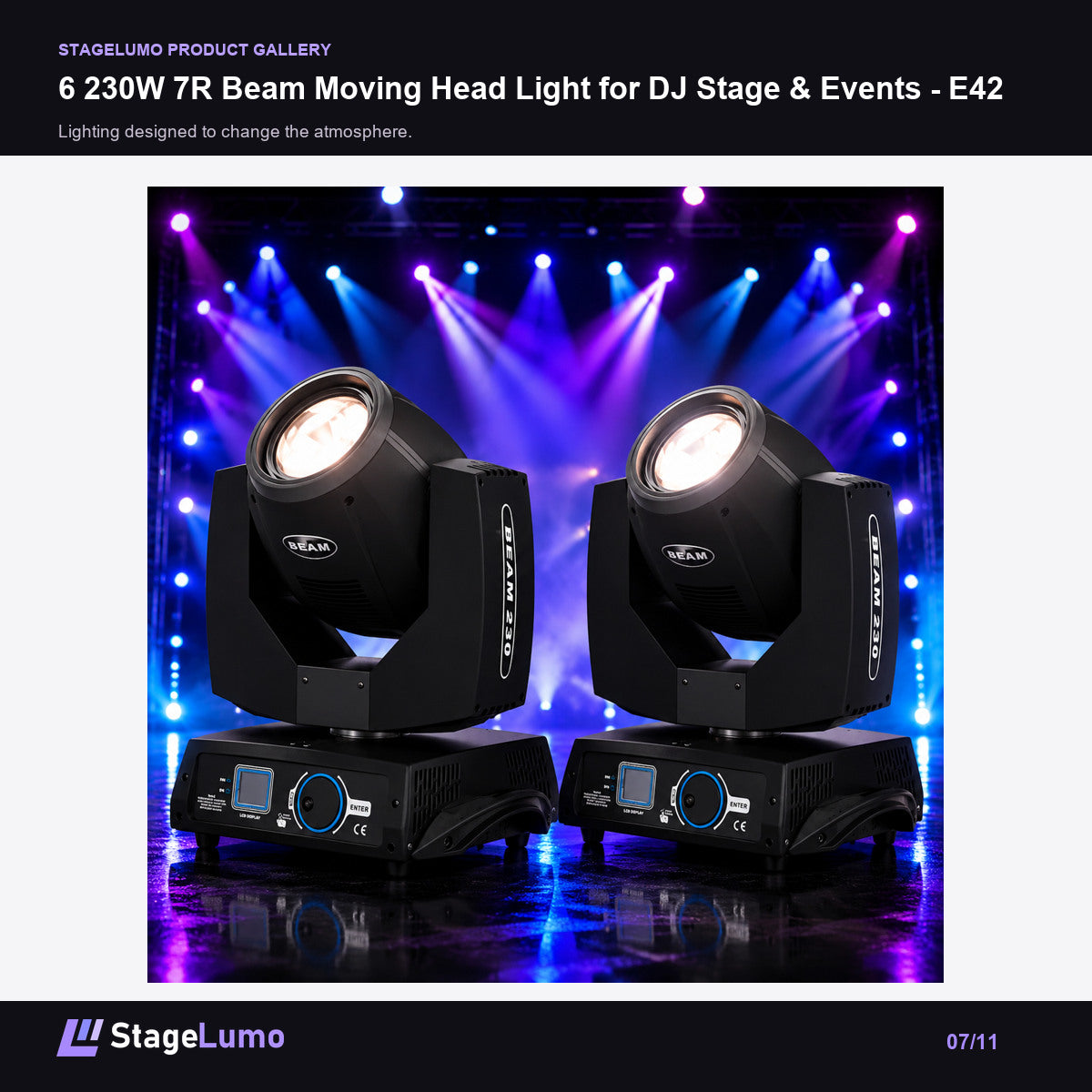 6 230W 7R Beam Moving Head Light for DJ Stage & Events - E42 - StageLumo image 7